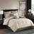 Comforter Queen Tan/ 8 Piece - Solid Neutral Reverse 8pc Luxury , Wrinkle Removal