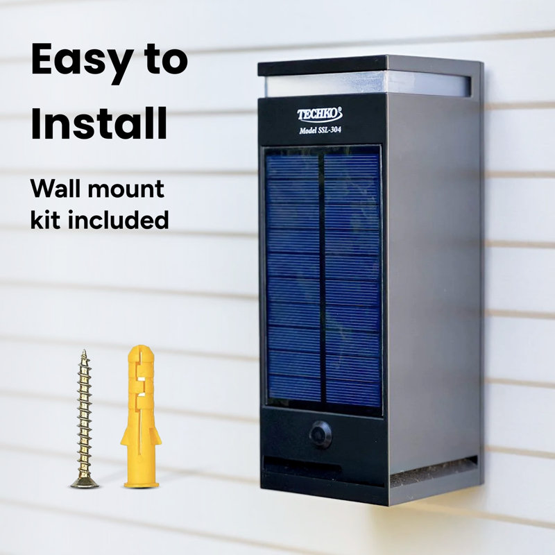 Outdoor Solar 1-Direction LED Wall Sconce