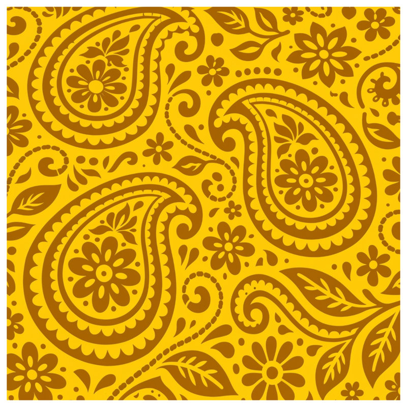 Housses de couette à motif cachemire brun et jaune, Lit simple