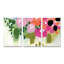 Ensemble de 3 panneaux d'art mural - "Floral abstrait" sur toile pour décor de salon, de chambre à coucher ou de bureau 