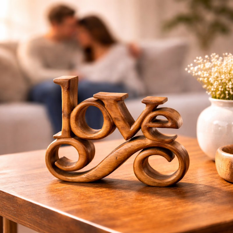 Emmiliano Text and Numbers Figurines and Sculptures Valentines Day Decorative Art Piece for Home Decor