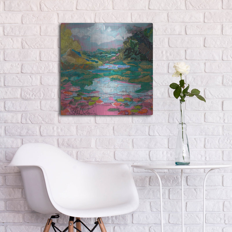«River Morning 2» par St. Hilaire Elizabeth, art mural en métal, 24 po x 24 po