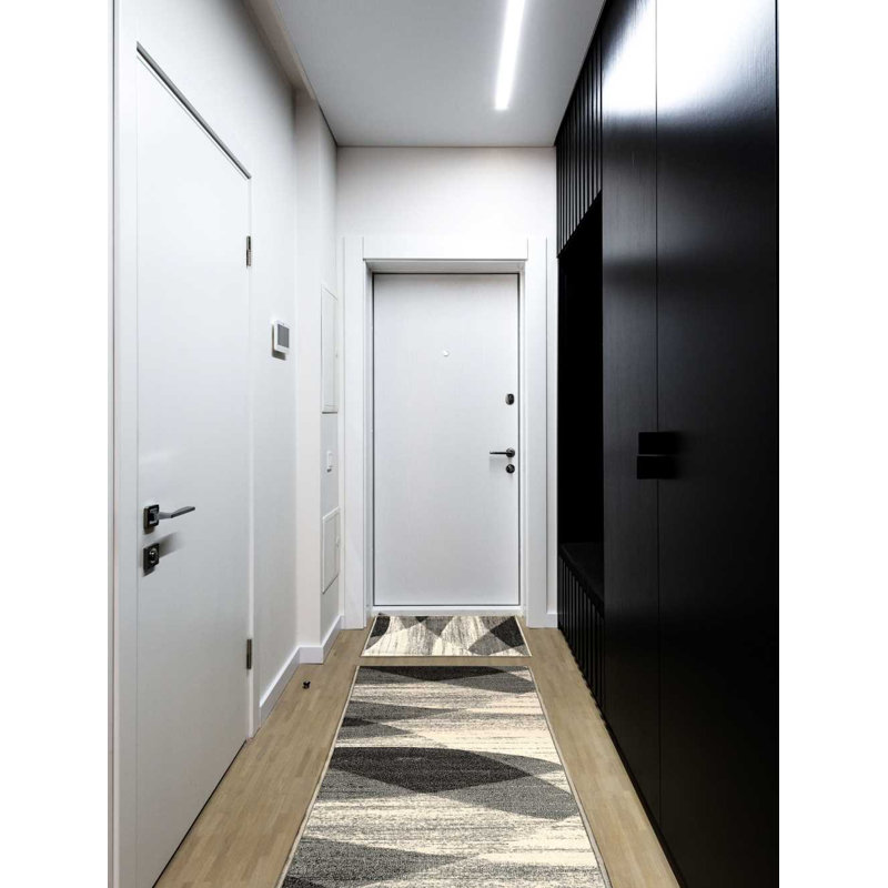 Tapis de cuisine Tyvin, Gris clair / noir