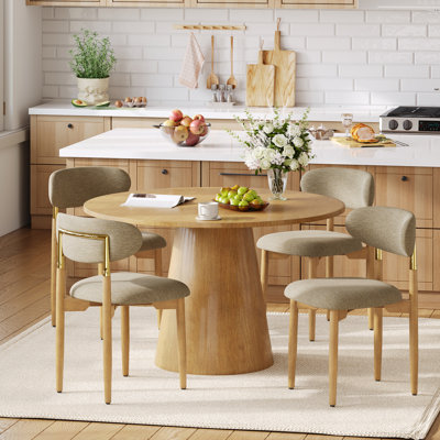 Chaise d'appoint rembourrée en bois massif