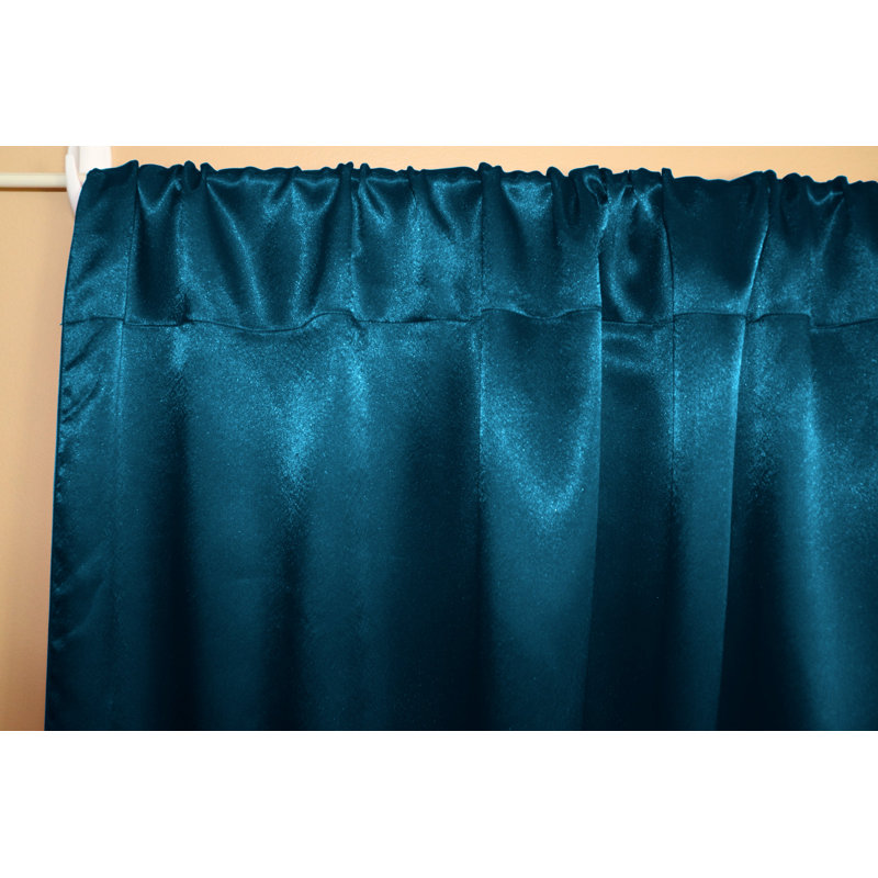 Panneau de rideau semi-transparent en polyester Dafni, L 58 po x L 84 po, Bleu sarcelle