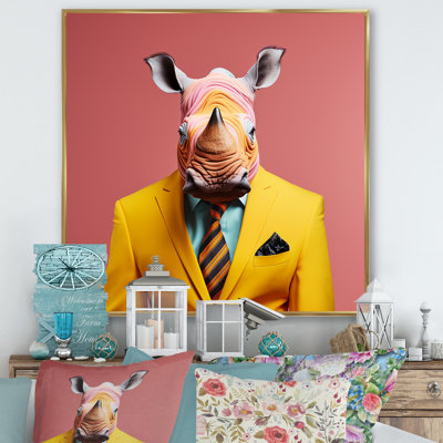 Art mural en forme de rhinocéros