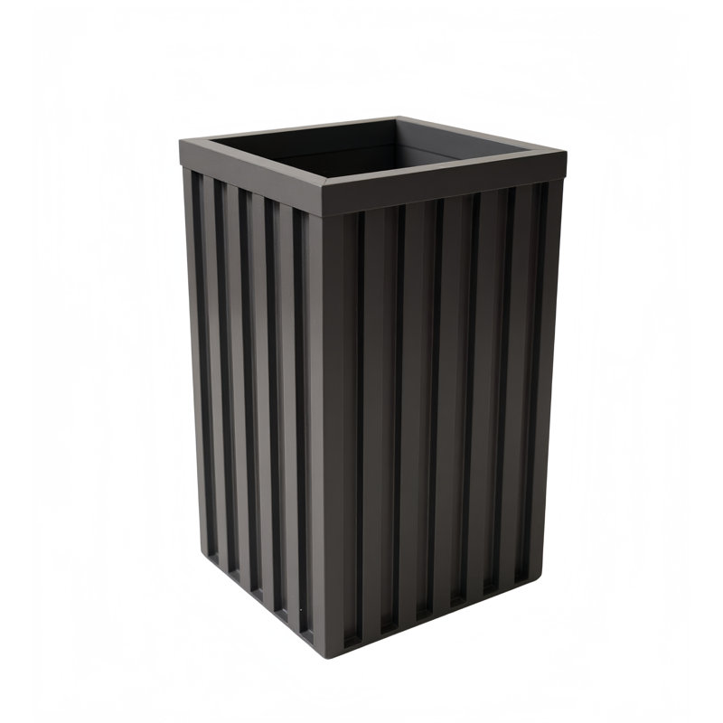 20 In. H X 10 In. W Square Aluminium Planter Pot, Black