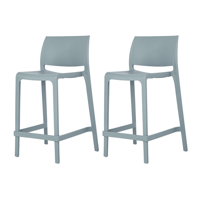 Sensilla Stackable Low Back Counter Stool, Baby Blue