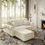 Canapé Chesterfield rembourré en velours avec garniture cloutée et accoudoirs roulés, canapé de style Mid-Century moderne capitonné, comprenant 2 coussins (2 repose-pieds)-840031673