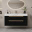 Meuble-lavabo autoportant en pierre frittée de 35,4 po avec lavabo encastré, bois massif multicouche imperméable, rangement à 4 tiroirs, fixation murale-2069466418