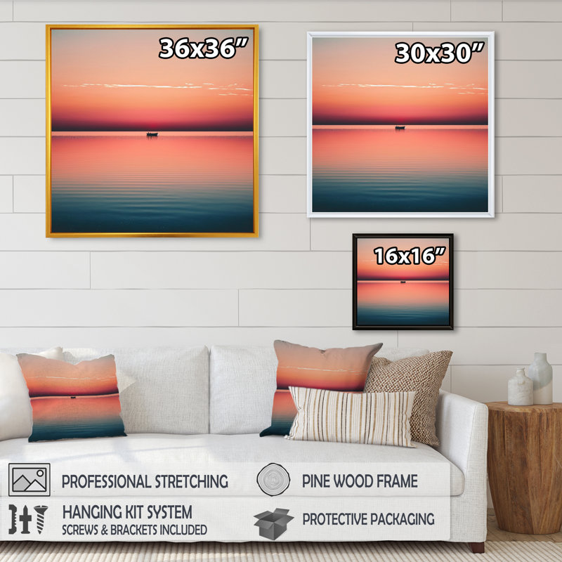«Kittanning Minimalistic Sunset Pendant The Full Moon IV», reproduction sur toile, H 16 po x l 16 po x P 1 po