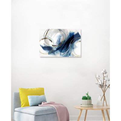 Art mural sur toile, peintures abstraites, fantaisie bleue, graffiti coloré sur fond blanc, œuvre d'art moderne, décoration pour le salon, la chambre à coucher, la cuisine, 24 po x 16 po