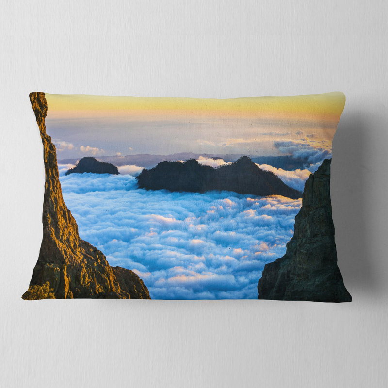 Coussin lombaire à coucher de soleil sur les nuages mer shore gran canaria