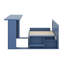 Lit de jour extensible avec bureau amovible et table d'appoint hydraulique, canapé multifonctionnel 4-en-1 Be-1351260419-1351260423