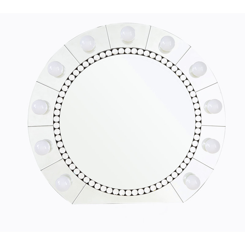 Farai Glam Mirrored & Faux Crystal Diamonds Wall Décor Mirror