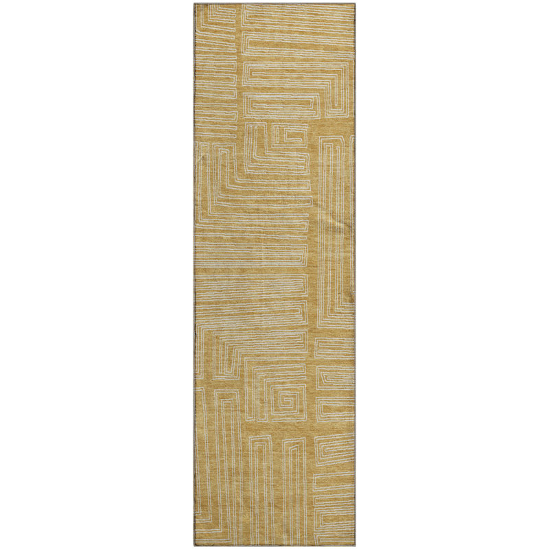 Premium Machine Washable Harrietstown AMF1045 Geometric Rug, Runner 2'3" x 7'6"