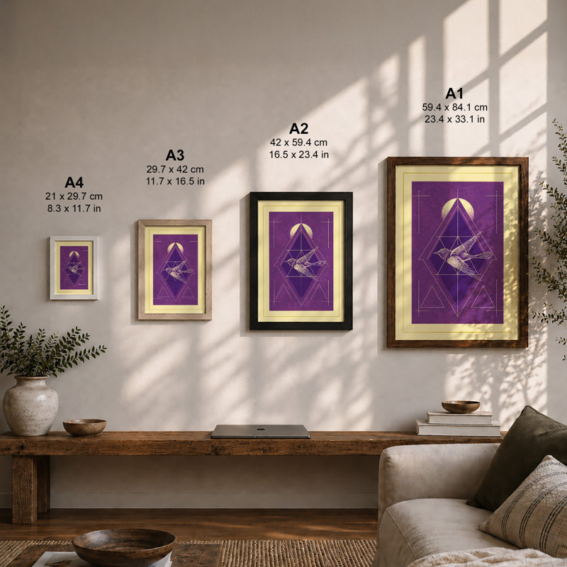 Crystalline Flight Art Deco - Print, Unframed, A2 - 59.4 x 42.0 cm