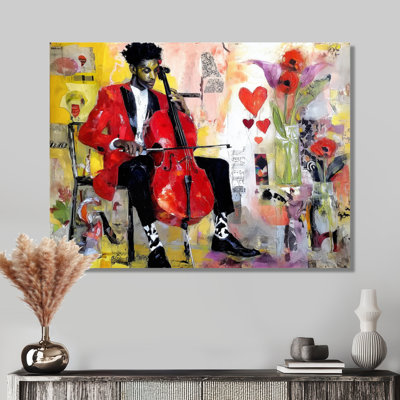 «Talents Graffiti Musician Jazz Music - Music Jazz Wall Art», reproduction sur toile rétro rose