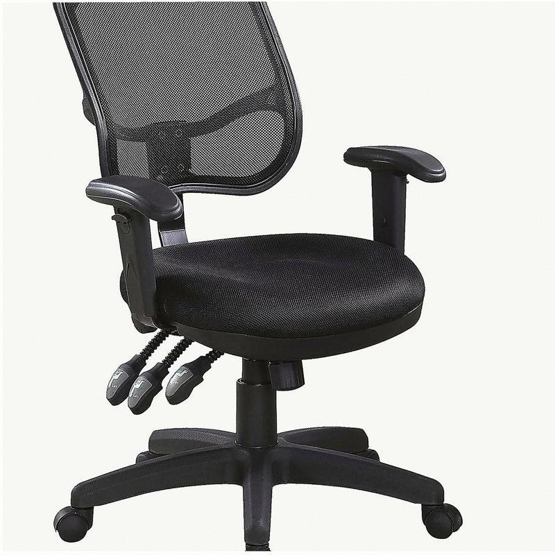 Chaise de bureau noire pivotante avec accoudoirs