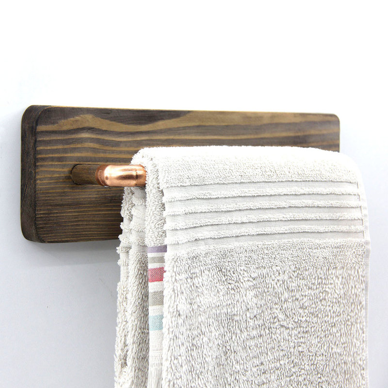 Solid Wood Floating Shelf with Hooks