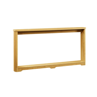 70.1"L Entrance Table With Wave Elements For Halls - Natural Color, Wear , And Ample Display 70.1-Inch Curved Arc Design Entranceways Stain Waterproof, Structure