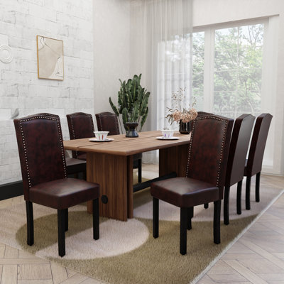 Nailhead Solid Wood Leg Dining Chair (Set Of 8)
