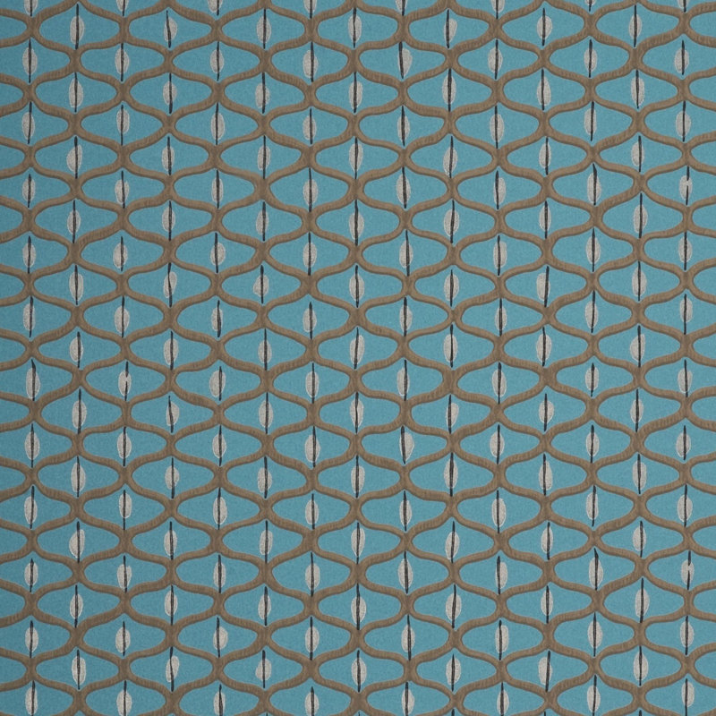 Homes and Gardens II 32.97' L x 20.49" W Wallpaper Roll, Teal/Silver