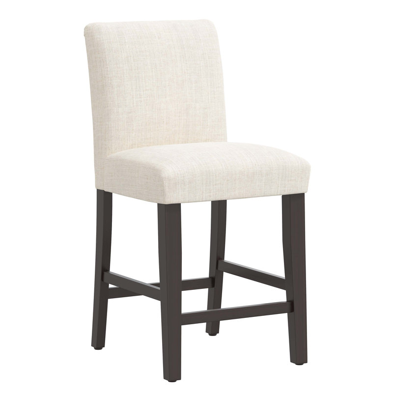 Tabouret de bar et de comptoir Hadrien, Tabouret de bar (siège d'une hauteur de 31 po), Lin classique talc, Crème