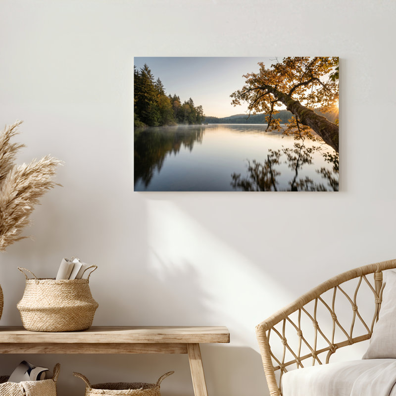 «Gallery Wrap», art mural sur toile pour le salon, la chambre à coucher, le bureau ou le vestibule - décoration murale décorative avec scène de lac