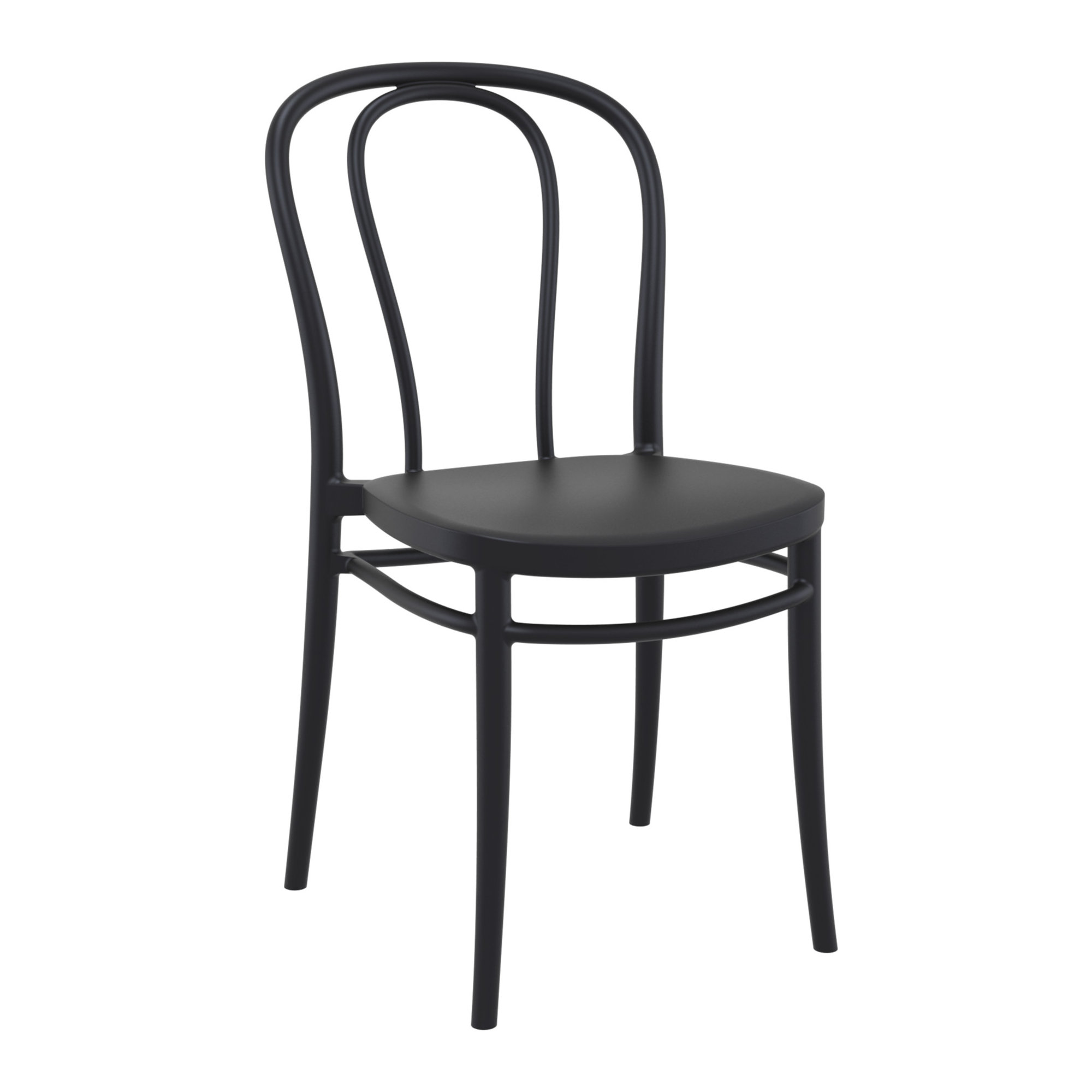 Farrah Square 2 - Person 60" Long Bistro Set, Black