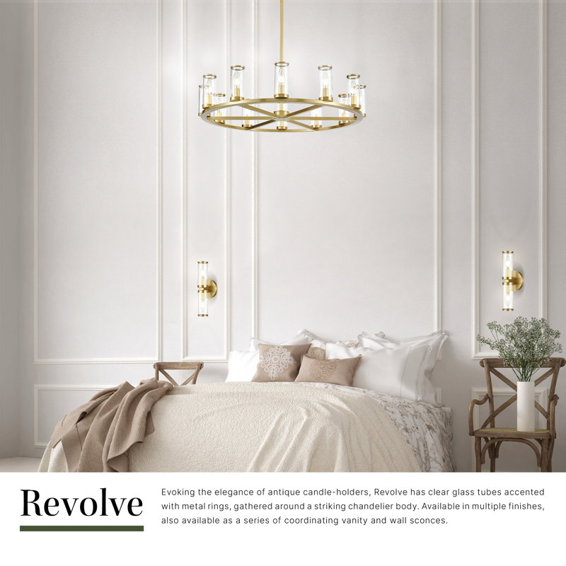 Revolve 12 - Light Chandelier, Polished Nickel