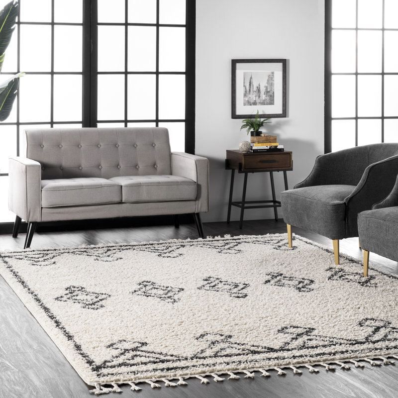 Adian Off-White Area Rug, Square 4'