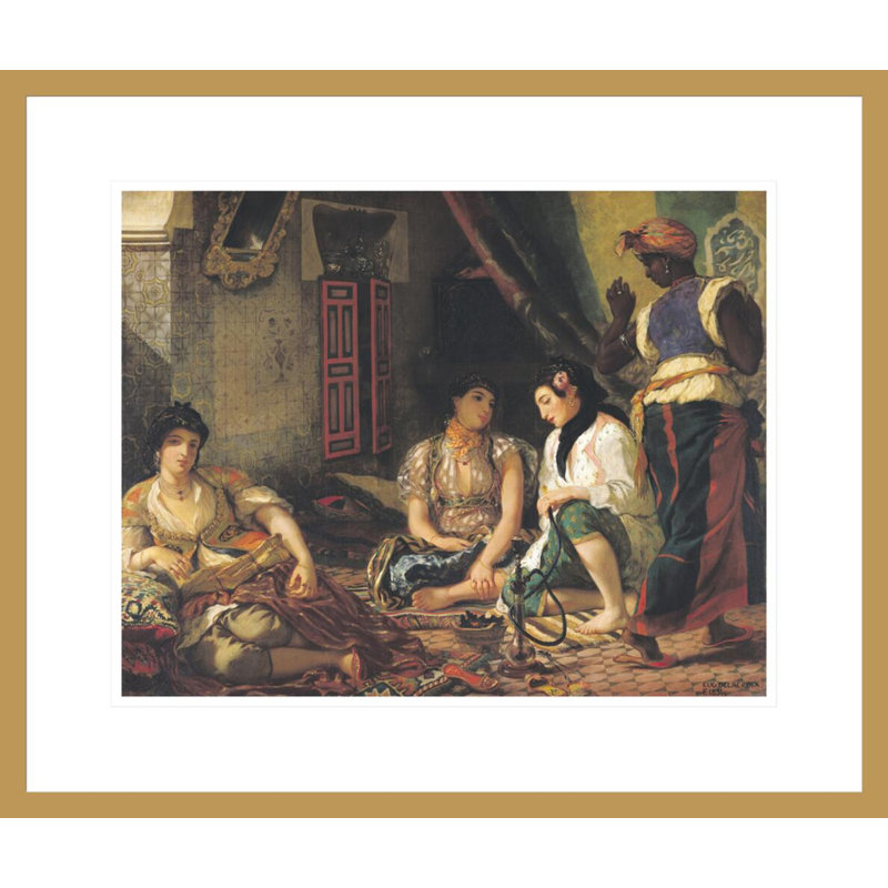 Les femmes d'Alger dans leur appartement par Eugène Delacroix, H 17,75 po x l 21,06 po
