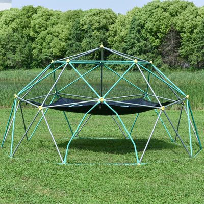 Geometric Dome Climber Play Center, Kids Climbing Dome Tower with Hammo