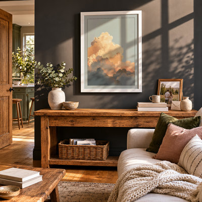 Golden Cloud Rising Modern - Framed Print