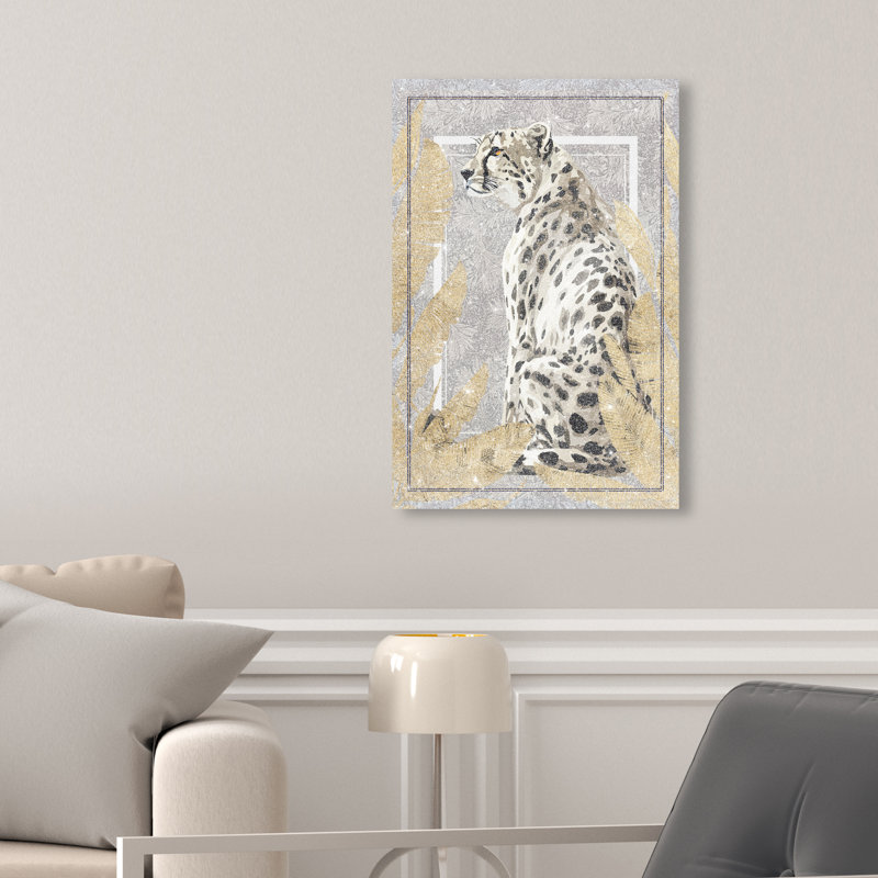 Jungle White Cheetah Canvas Animals Print by Oliver Gal, 15"H x 10"W, Canvas Unframed