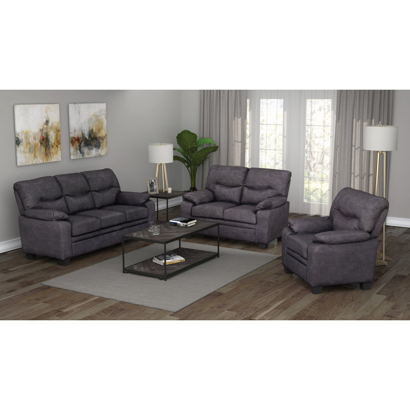 Fauteuil Walton, Microfibre / microsuède gris anthracite