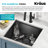 KRAUS Kore™ Undermount Workstation 16 Gauge Black Stainless Steel Single Bowl Kitchen Sink in PVD Gunmetal Finish-86928451