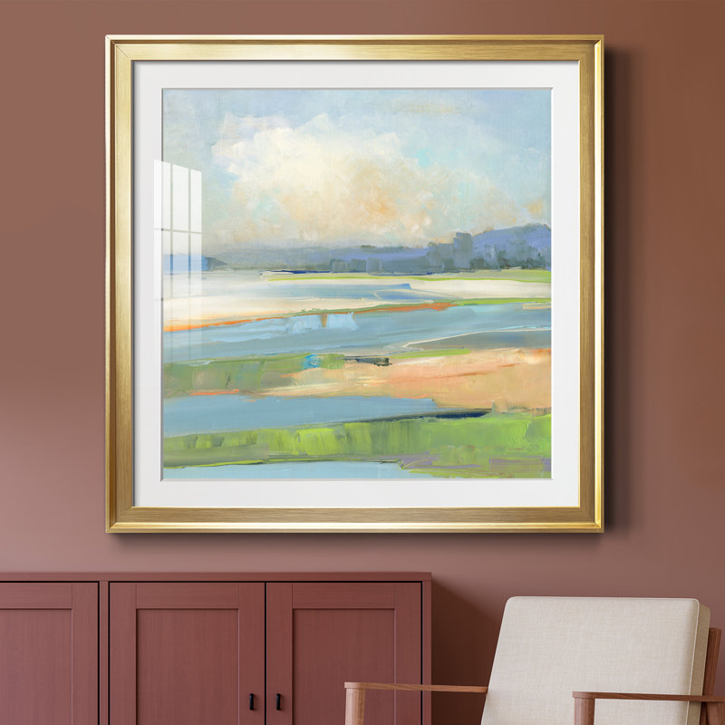 Pastel Coast - Reproduction d'art sur papier encadrée, Papier encadré doré, H 34,5 po x l 34,5 po x P 1,5 po