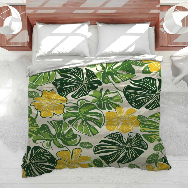 Édredon à motif floral Leafy Design, Édredon simple TG