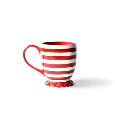 Red Stripe Ruffle Mug