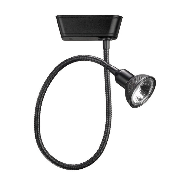 Adjustable Track Head, Lightolier Series, 75W MR16 Halogen Bulb, Brushed Nickel/Black