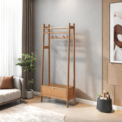 Compact Coat Rack with Large Storage