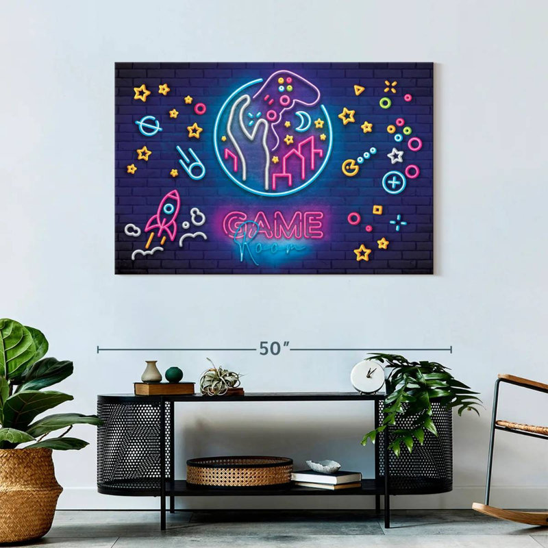 «Game Room», néons sur toile, H 30 po x l 45 po x P 1,25 po
