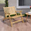 Chaise inclinable d'extérieur en bois de teck de 4 pièces avec dossier et accoudoirs confortables