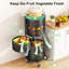 Panier de fruits et légumes de cuisine, support de rangement rotatif, rouleau à cinq couches avec couvercle supérieur