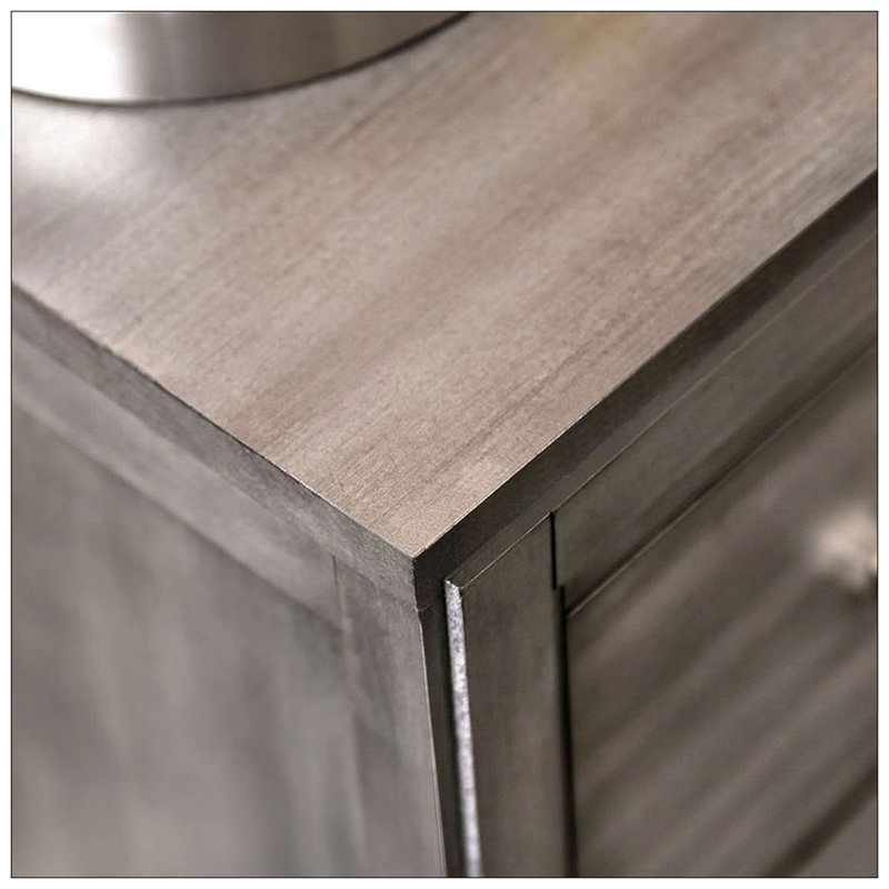 Table de chevet transitionnelle 1 pièce, tiroir à queue d'aronde et rangement pour les chambres à coucher modernes, Gris