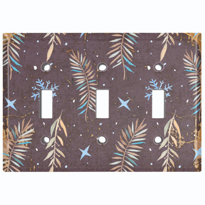 Patterned 3 - Gang Toggle Light Switch Standard Wall Plate