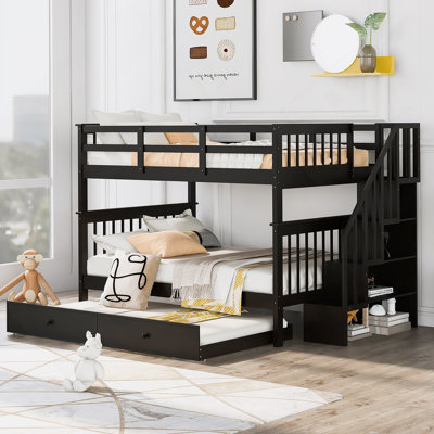 Stairwayover- Bunk Bed With  Trundlestorage And Guard Rail  Bedroomdorm OLD SKU :LPAAP