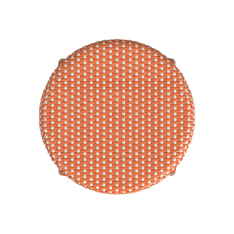 Tobias Rattan Bar Stool & Counter Stool, Counter Stool (24" Seat Height), Orange/White Dot/Natural Rattan Frame